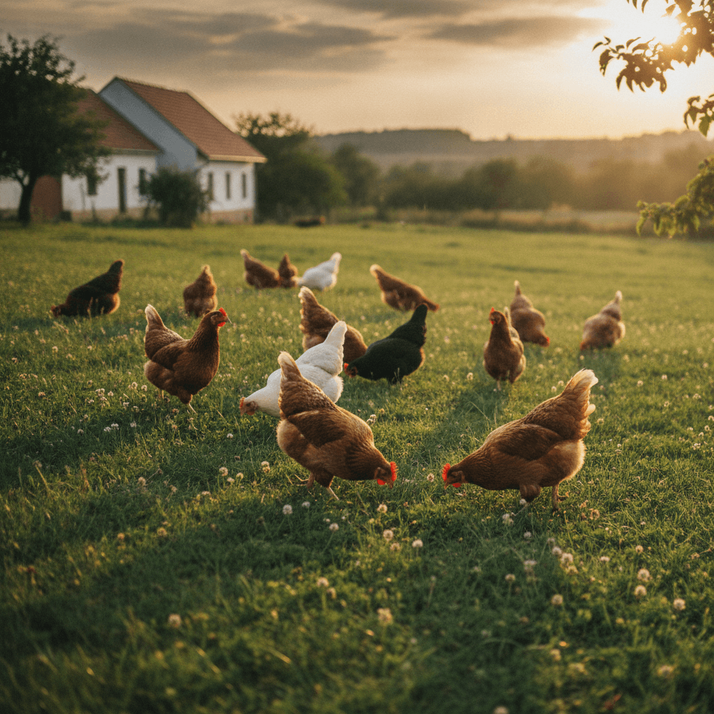 Szabadtartású csirkék